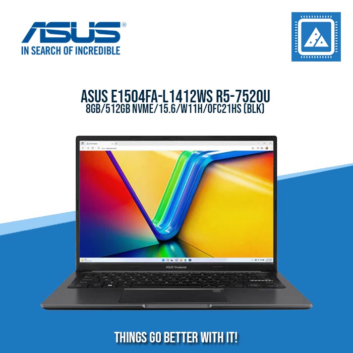 ASUS E1504FA-L1412WS R5-7520U/8GB/512GB NVME | BEST FOR FREELANCER AND STUDENTS LAPTOP ASUS E1504FA-L1412WS R5-7520U/8GB/512GB NVME | BEST FOR FREELANCER AND STUDENTS LAPTOP